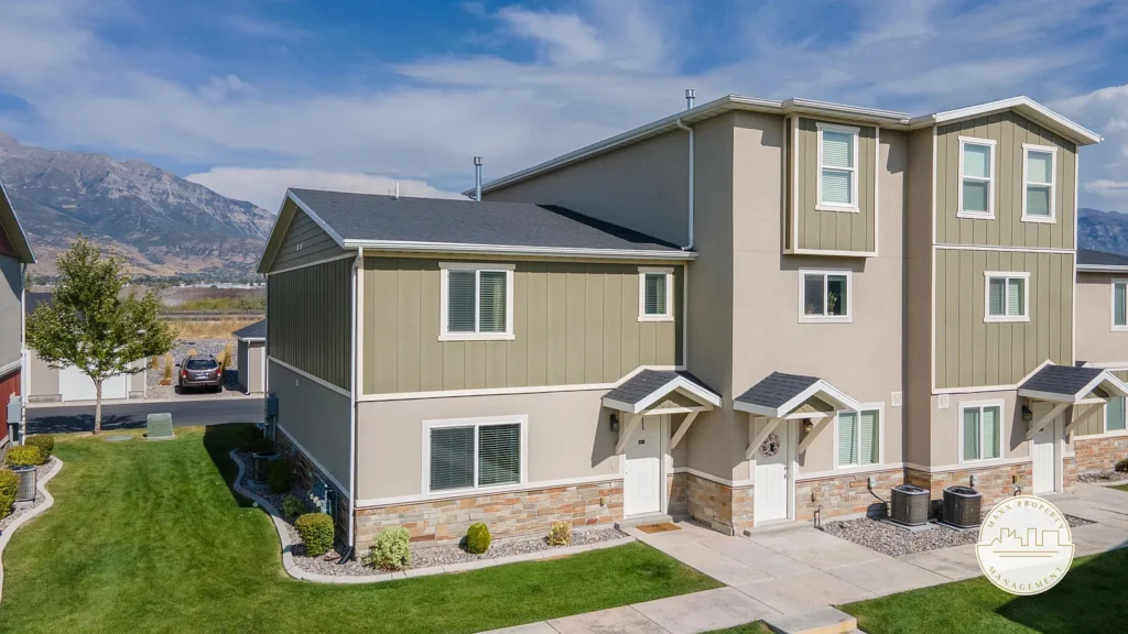 Elevated view of completed townhome community in Orem, Utah — ILCC residential development portfolio
